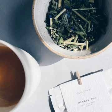 TULSI, LEMON BALM, OATSTRAW HERBAL TEA | flora goods
